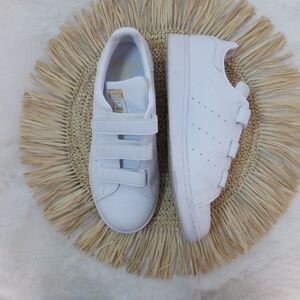 Adidas Originals Stan Smith CF White Cloud Gold Metallic Shoes Size 7 1/2